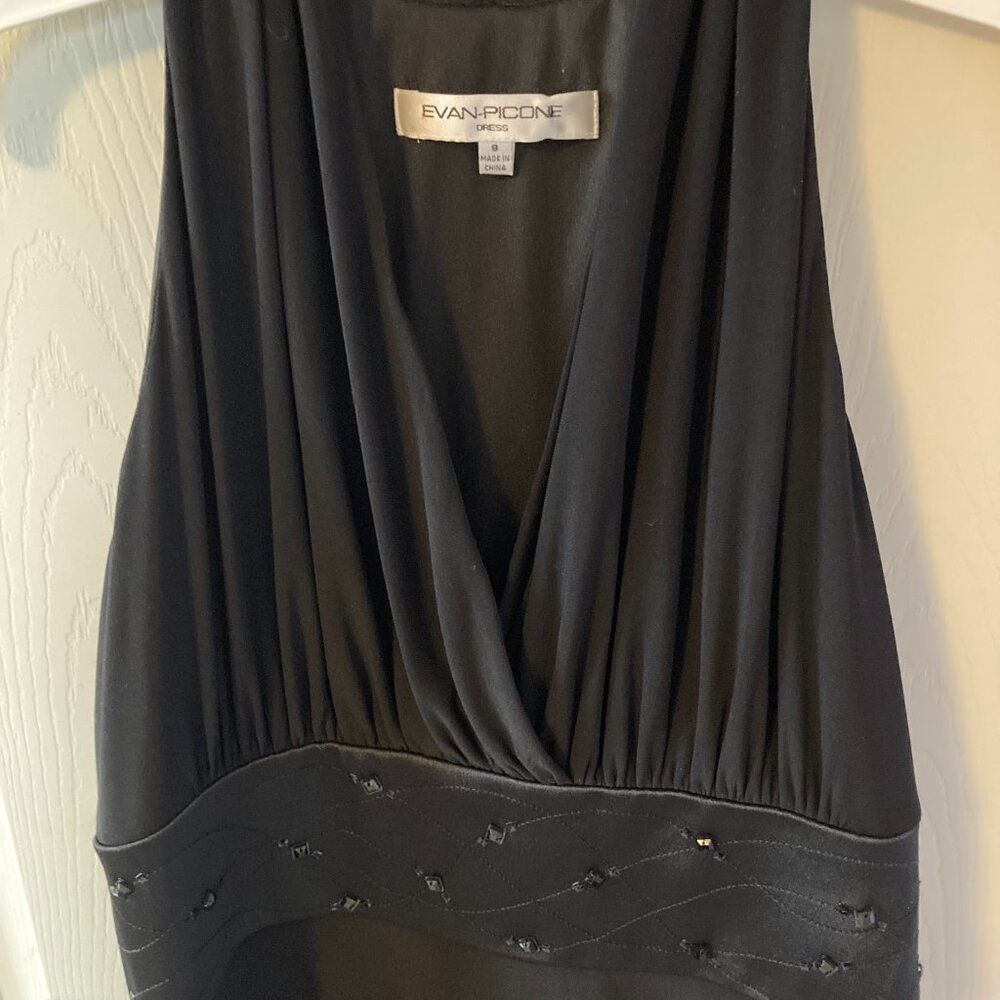 Evan Picone Cocktail Dress Black Size 8 Sleeveless - Picture 3 of 8